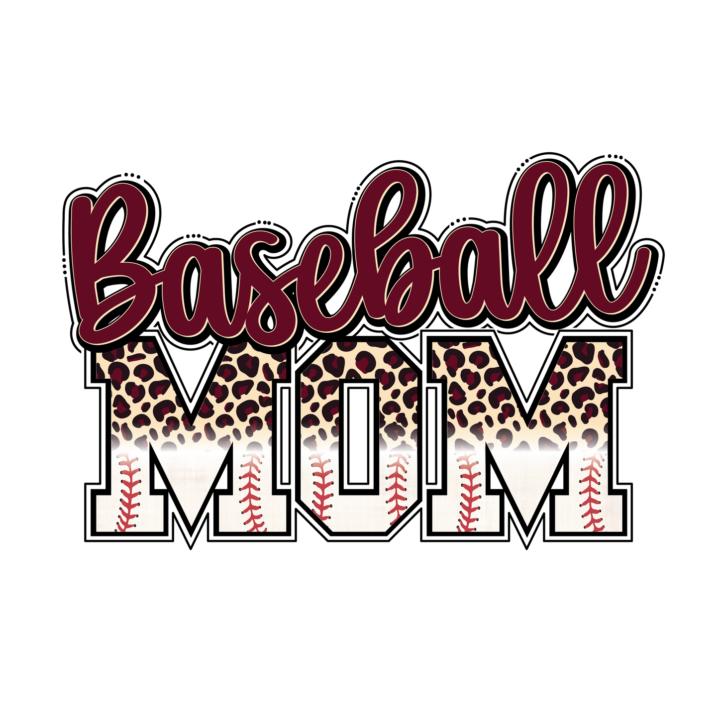 Maroon Baseball Mom Transfer