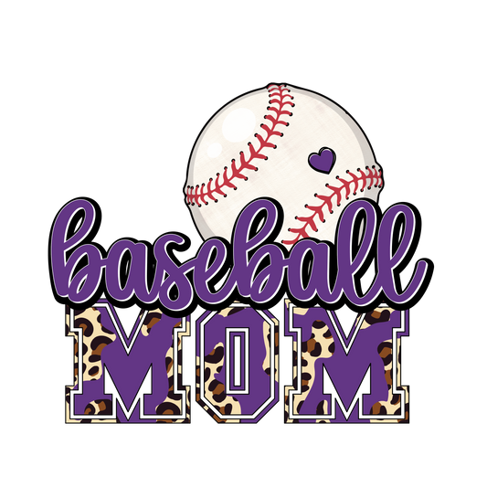 Purple Baseball Mom Transfer